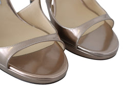 Sandalias de piel con efecto espejo líquido rosa ballet de Jimmy Choo
