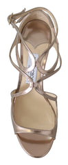 Sandalias de piel con efecto espejo líquido rosa ballet de Jimmy Choo