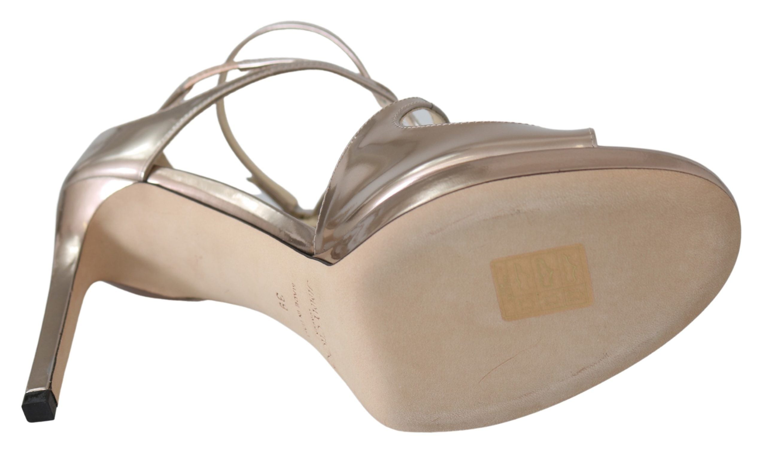 Sandalias de piel con efecto espejo líquido rosa ballet de Jimmy Choo