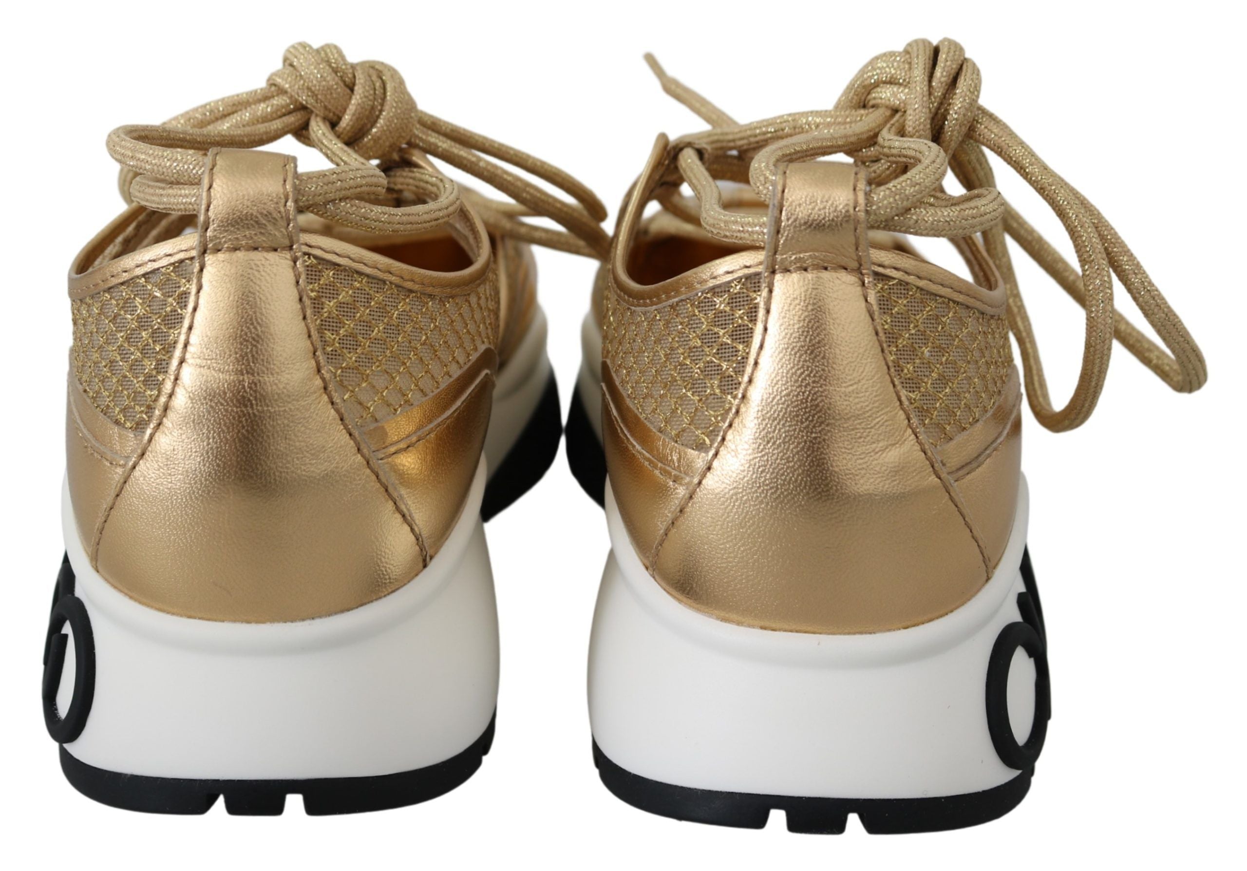 Zapatillas deportivas de malla de cuero Jimmy Choo Golden Glamour