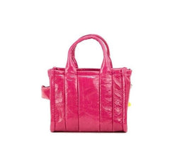 Bolso bandolera Marc Jacobs The Shiny Crinkle Micro Tote de piel color magenta
