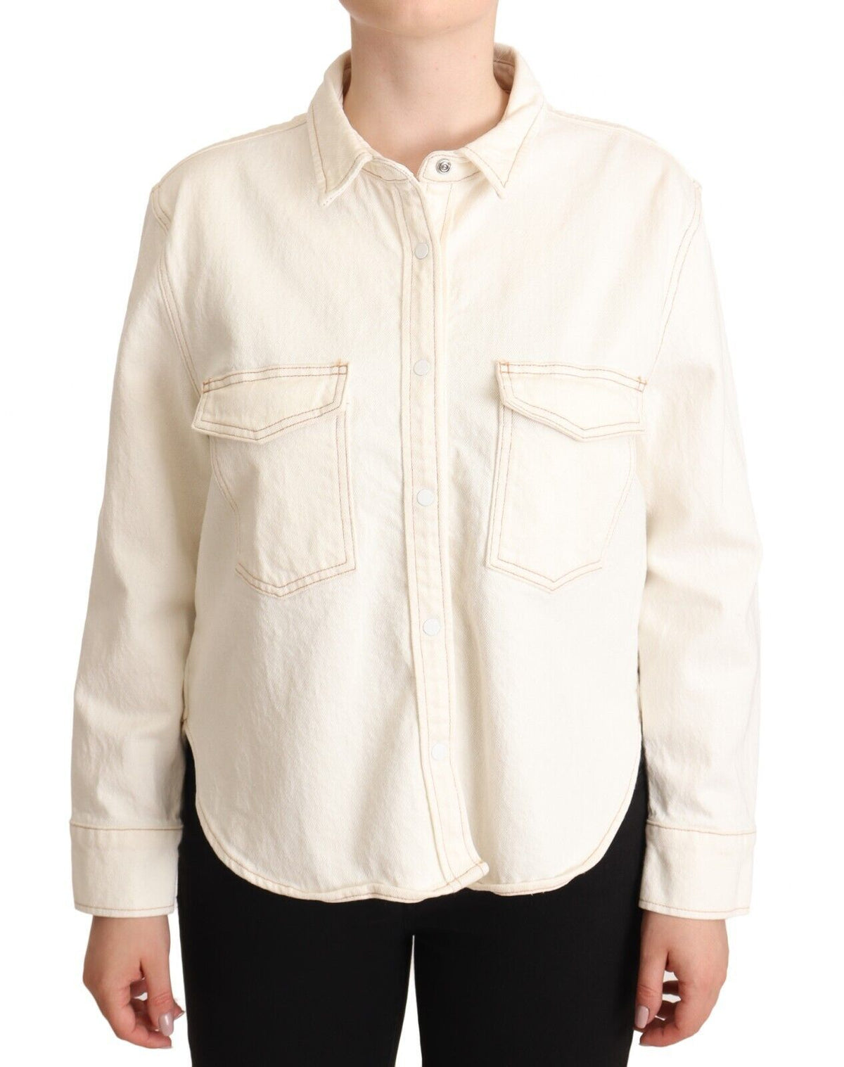 Polo elegante de manga larga con cuello blanco de Levi's
