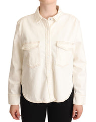 Polo elegante de manga larga con cuello blanco de Levi's