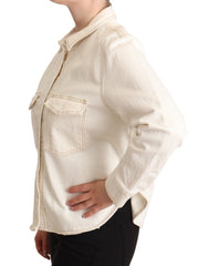 Polo elegante de manga larga con cuello blanco de Levi's