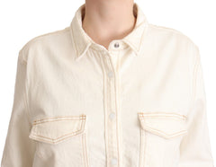 Polo elegante de manga larga con cuello blanco de Levi's