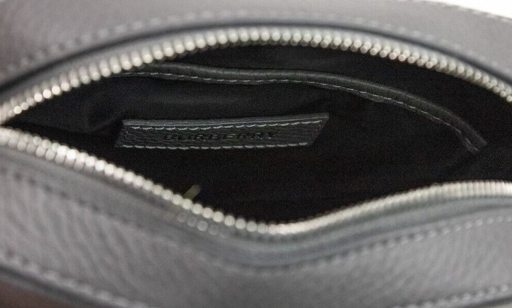 Bolso bandolera Burberry Thornton pequeño de piel granulada con logotipo en relieve en gris
