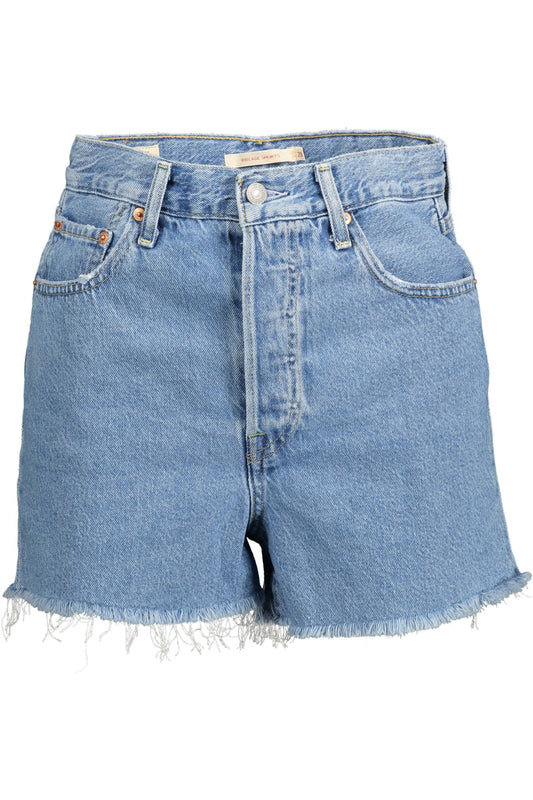 Shorts vaqueros Levi's Chic con flecos en azul claro