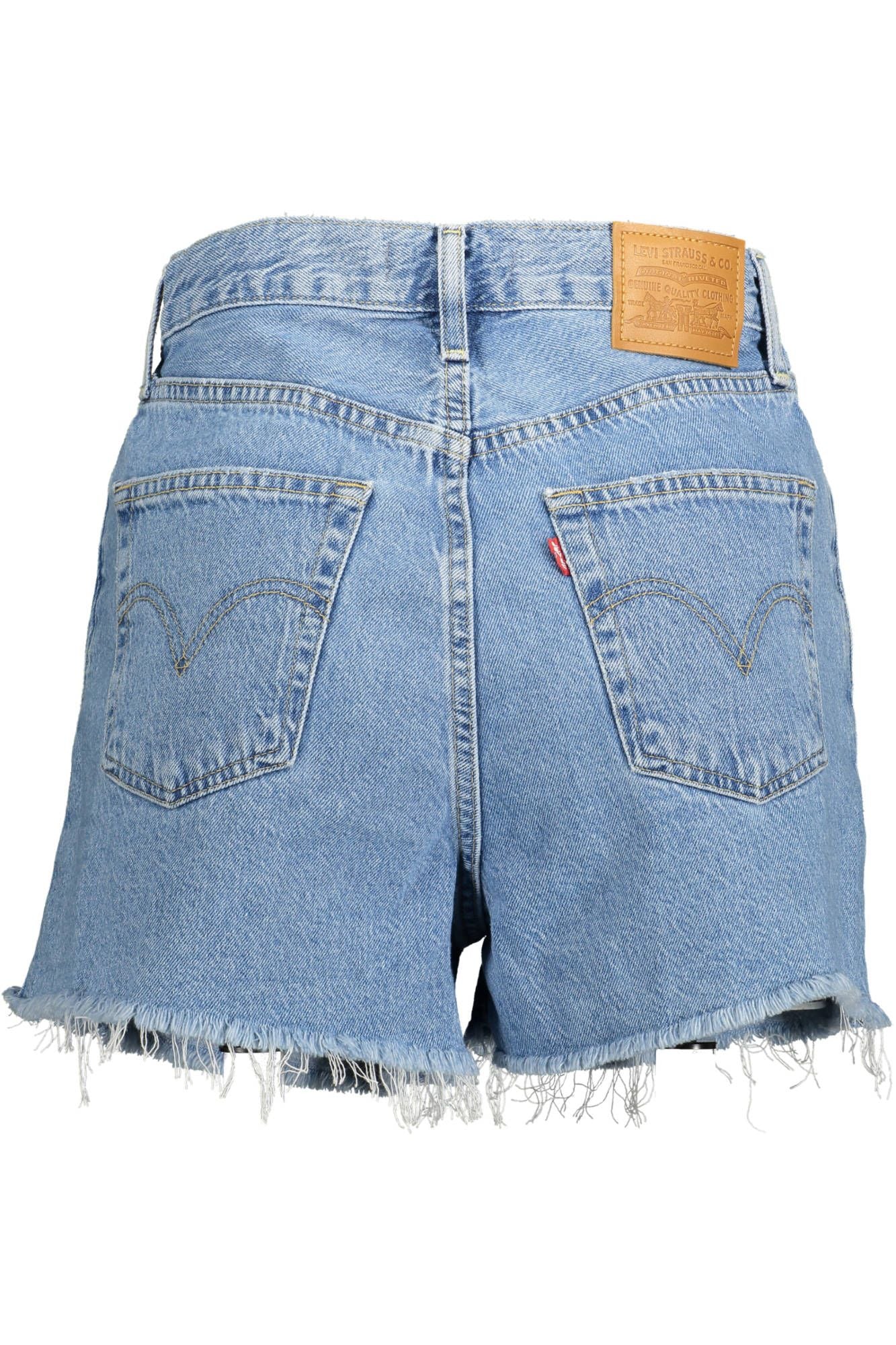 Shorts vaqueros Levi's Chic con flecos en azul claro