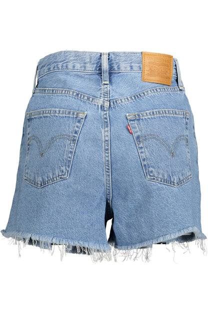 Shorts vaqueros Levi's Chic con flecos en azul claro