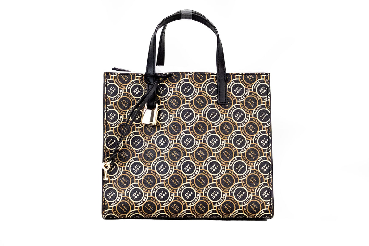 Bolso bandolera Marc Jacobs Mini Grind Signet de piel con estampado