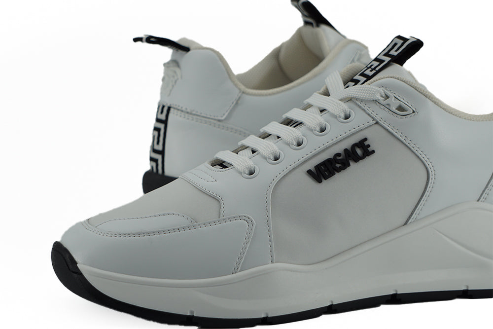 Zapatillas Versace Sleek de piel de becerro blanca