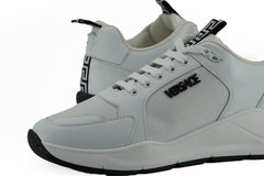 Zapatillas Versace Sleek de piel de becerro blanca