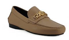 Mocasines Versace de piel con diseño Medusa en tono dorado