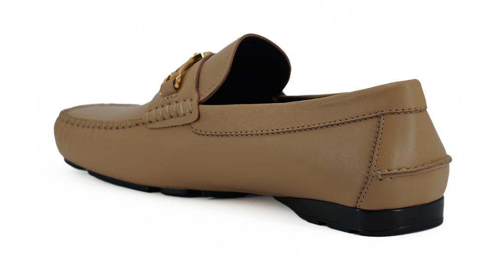 Mocasines Versace de piel con diseño Medusa en tono dorado