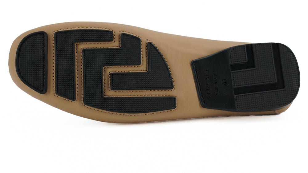 Mocasines Versace de piel con diseño Medusa en tono dorado