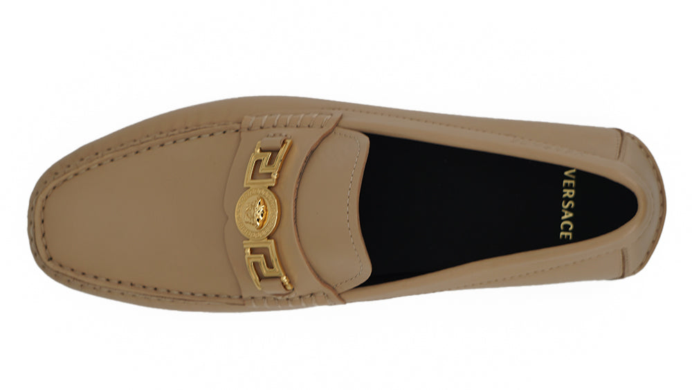Mocasines Versace de piel con diseño Medusa en tono dorado