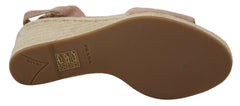 Sandalias elegantes de cuña con tira al tobillo de ante de Prada