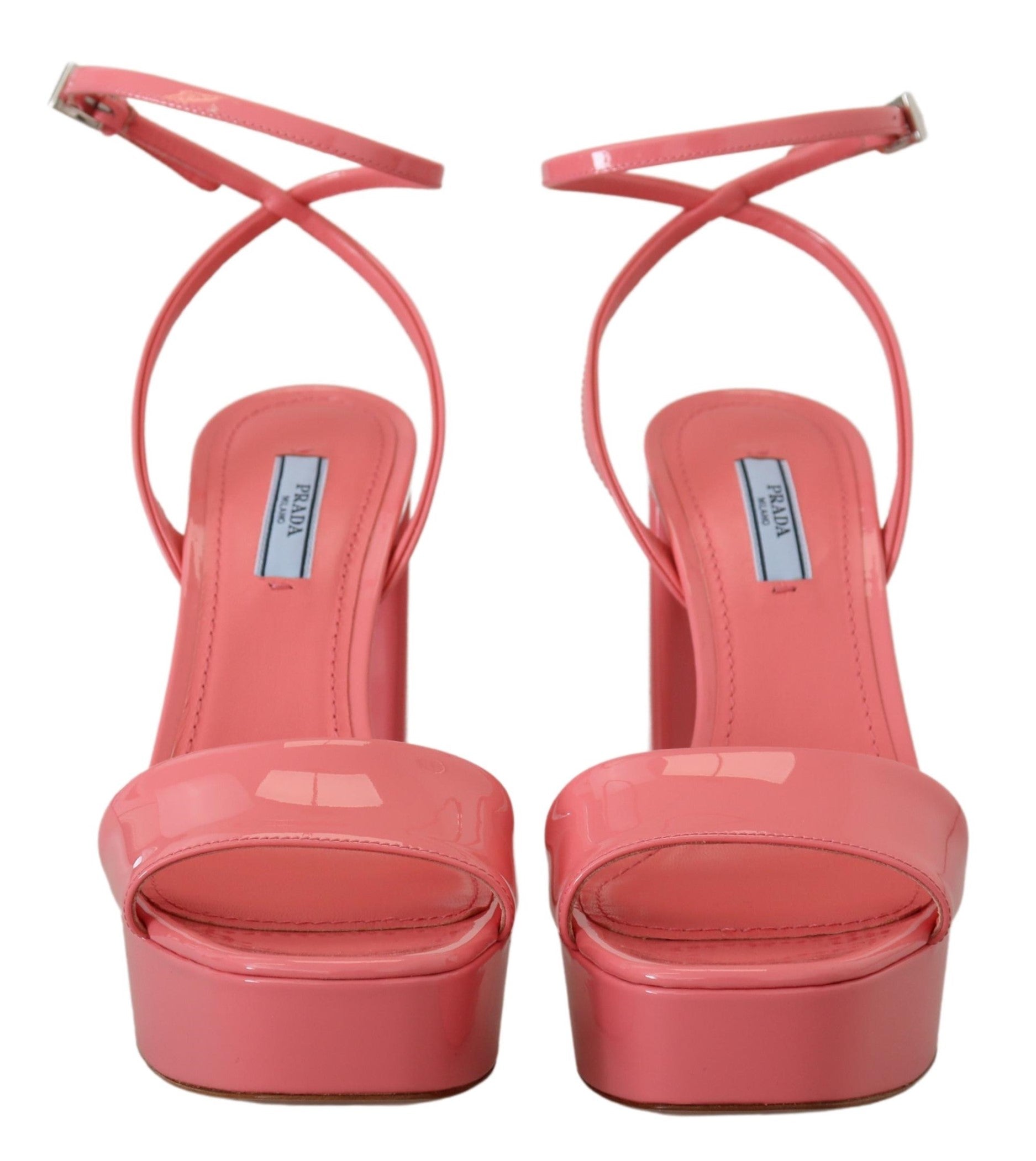 Sandalias de plataforma Prada Chic de charol rosa