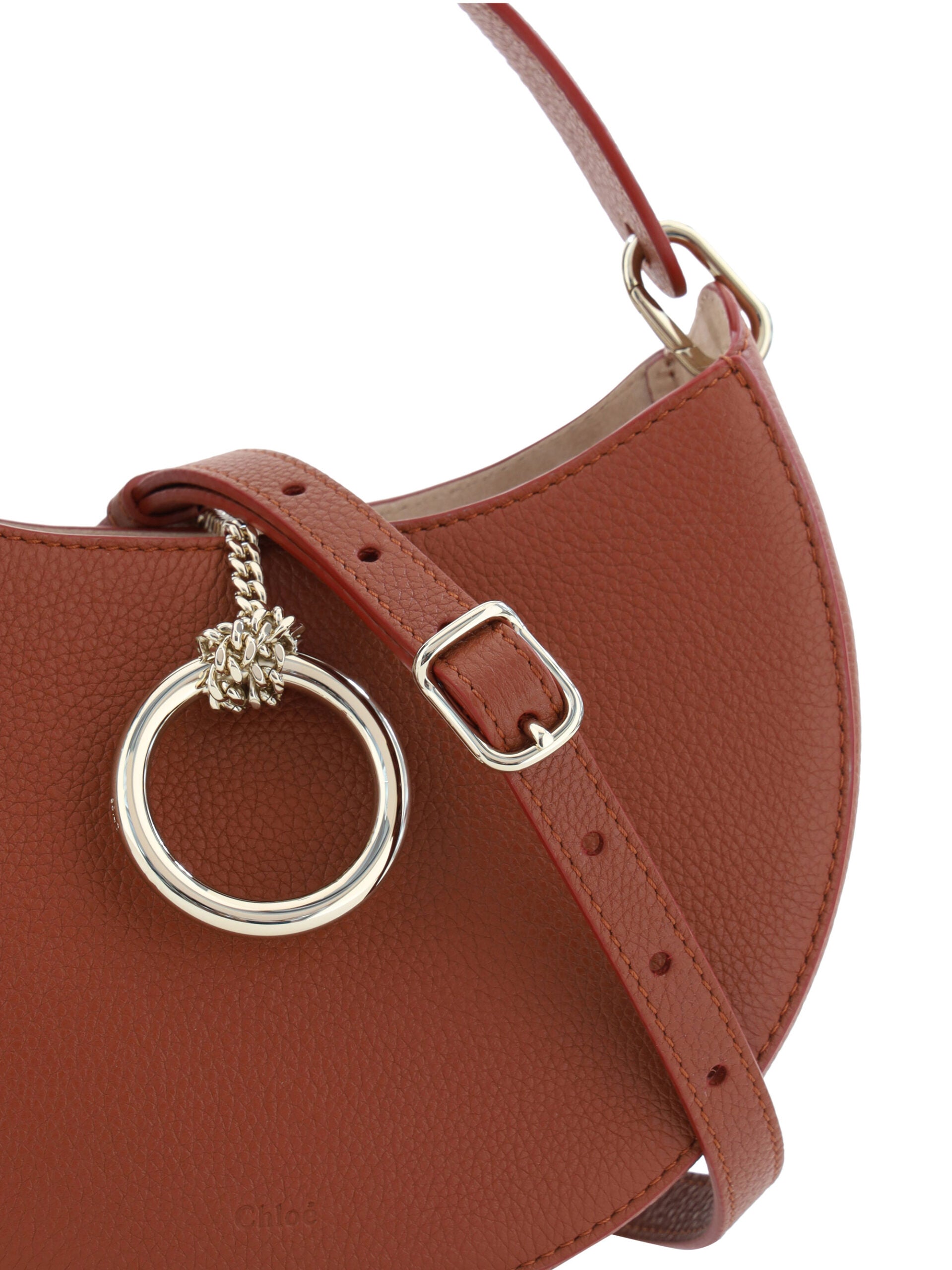 Bolso de hombro pequeño Arlène de piel marrón sepia de Chloé