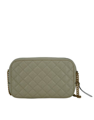Elegante bolso de hombro para cámara de cuero blanco de Versace