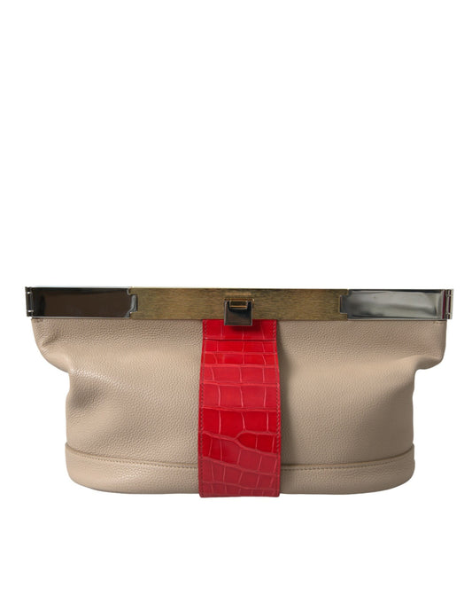 Clutch Balenciaga de piel exótica en dos tonos