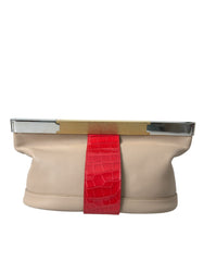Clutch Balenciaga de piel exótica en dos tonos