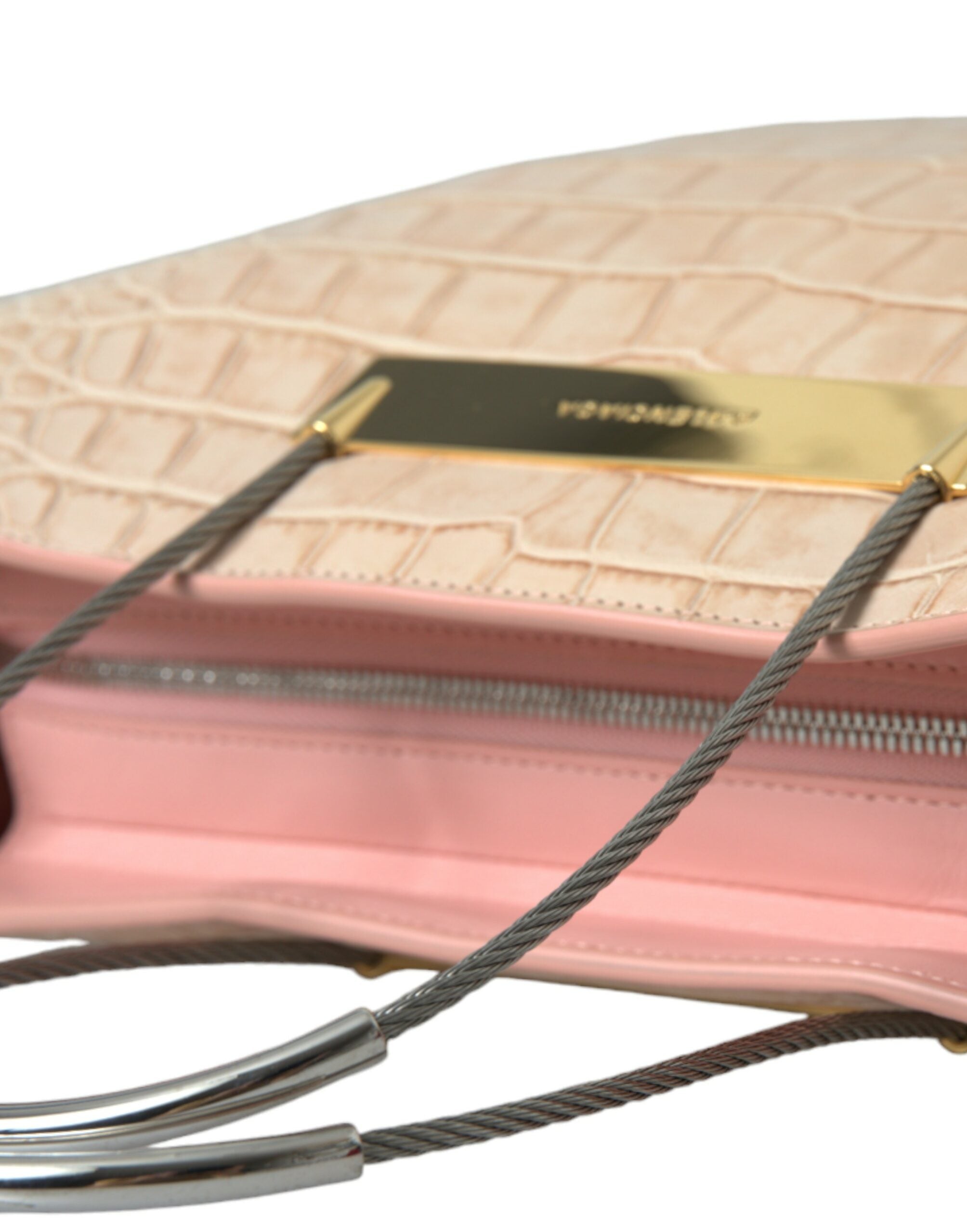 Bolso tote elegante de piel de caimán rosa de Balenciaga