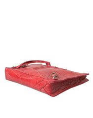 Clutch Balenciaga de piel de aligátor roja exótica