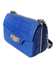 Minibolso de hombro Balenciaga de piel de caimán - Azul elegante