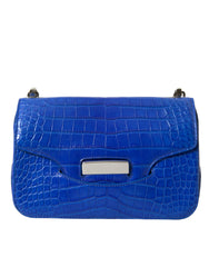 Minibolso de hombro Balenciaga de piel de caimán - Azul elegante
