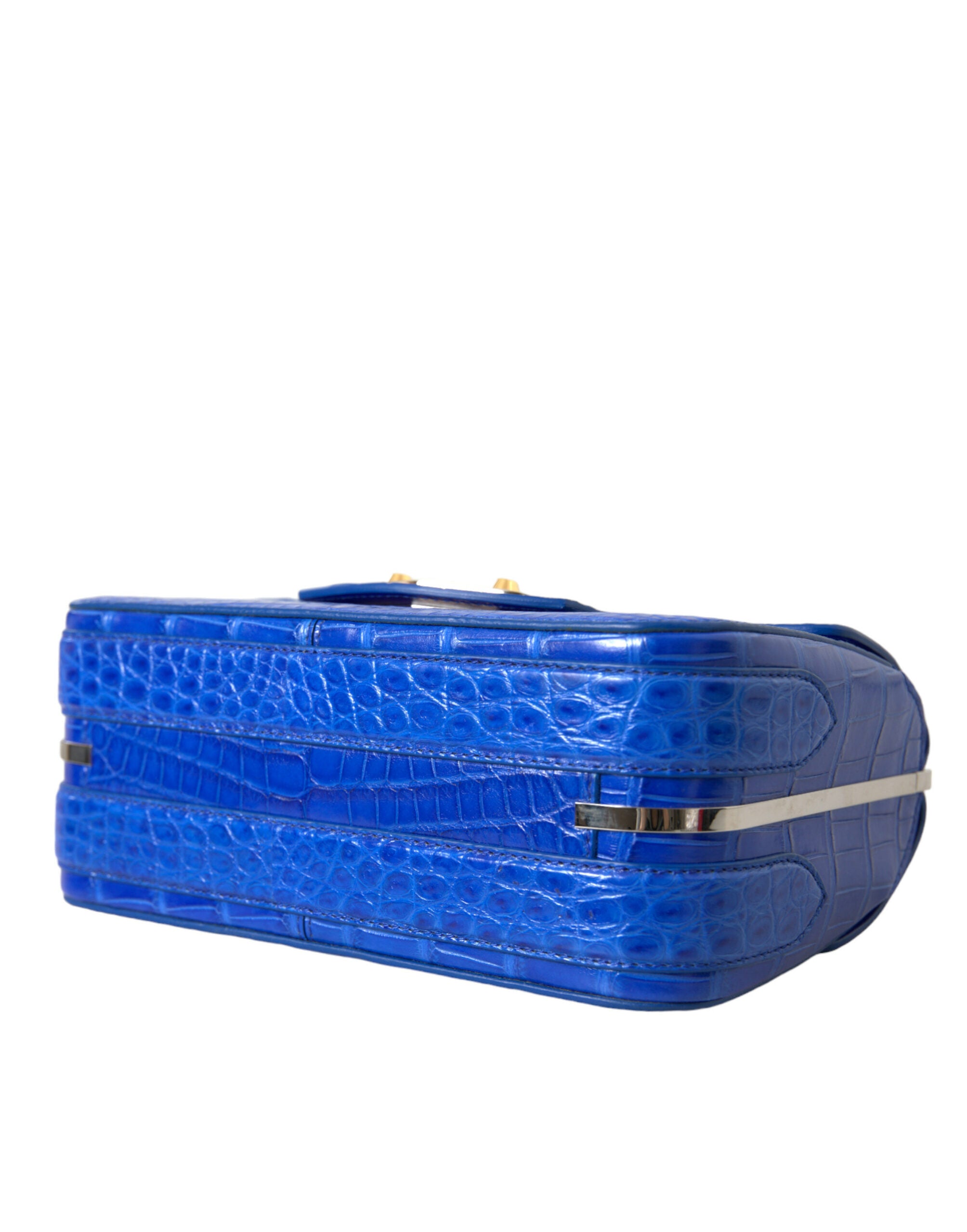 Minibolso de hombro Balenciaga de piel de caimán - Azul elegante