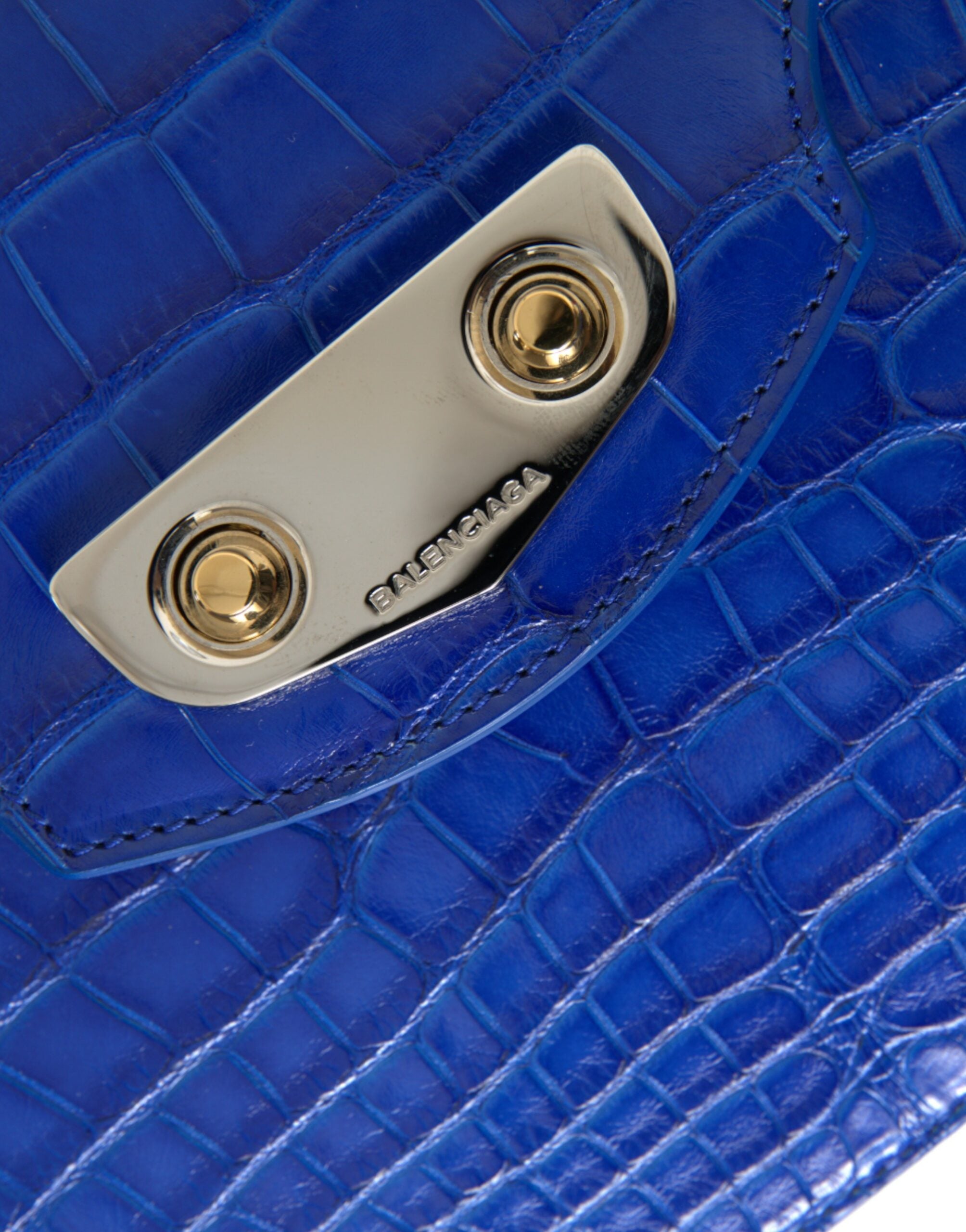 Bolso de hombro Balenciaga Chic de piel de caimán con cadena