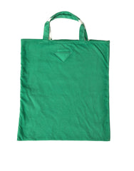 Elegante bolso tote de tela verde de Prada