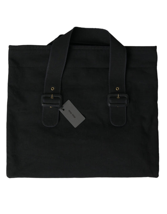 Bolso tote vaquero negro elegante Miu Miu para el día a día