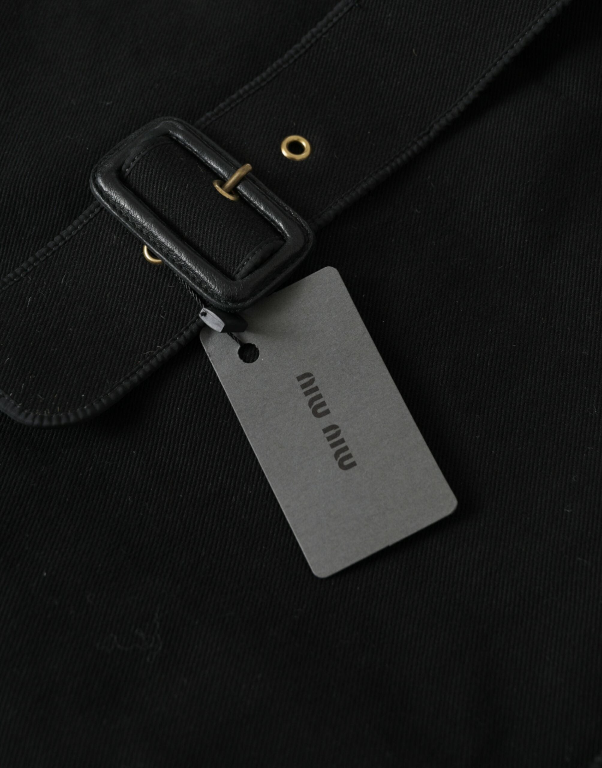 Bolso tote vaquero negro elegante Miu Miu para el día a día