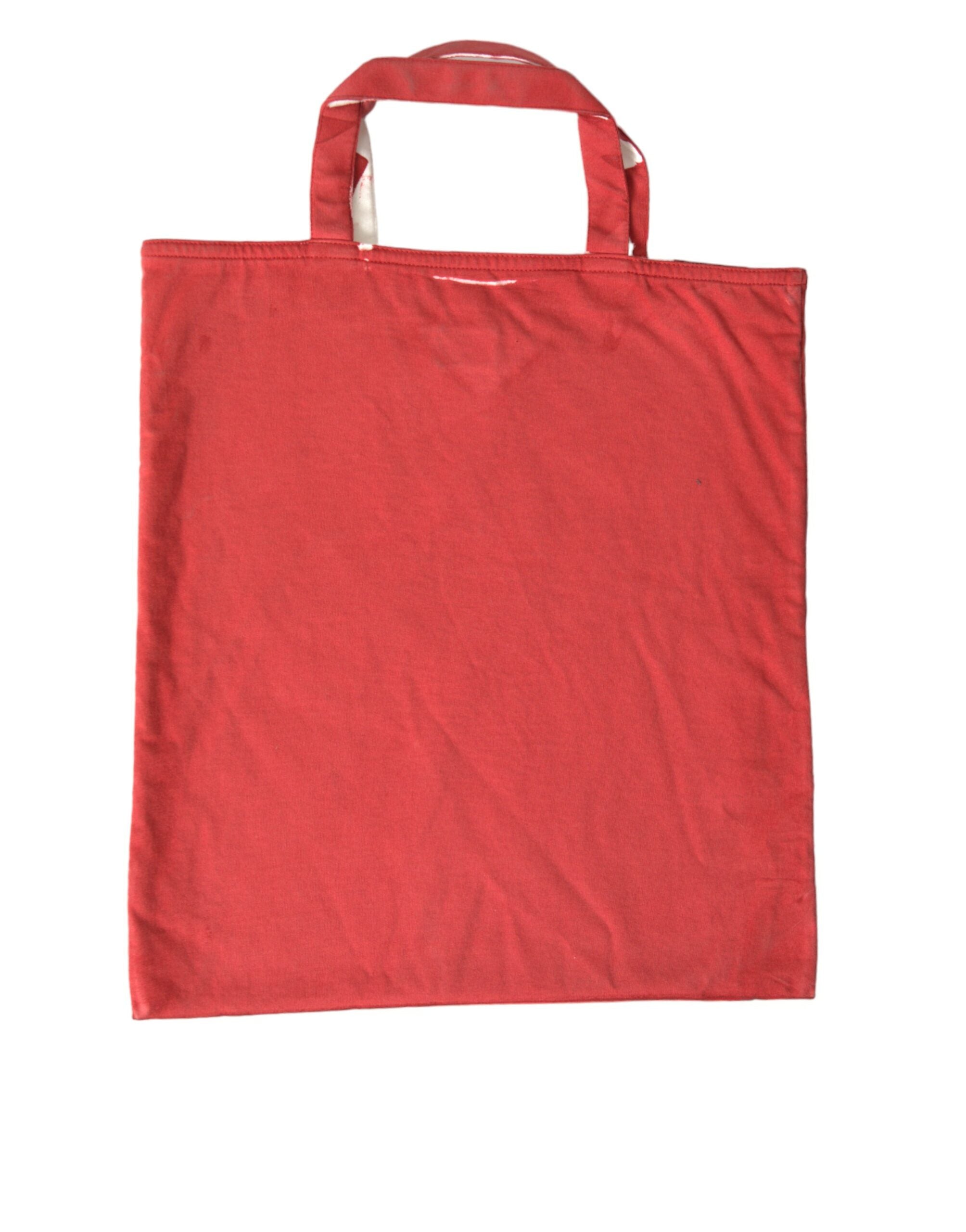 Bolso tote elegante de tela roja y blanca de Prada