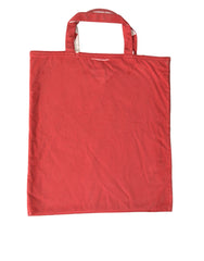 Bolso tote elegante de tela roja y blanca de Prada