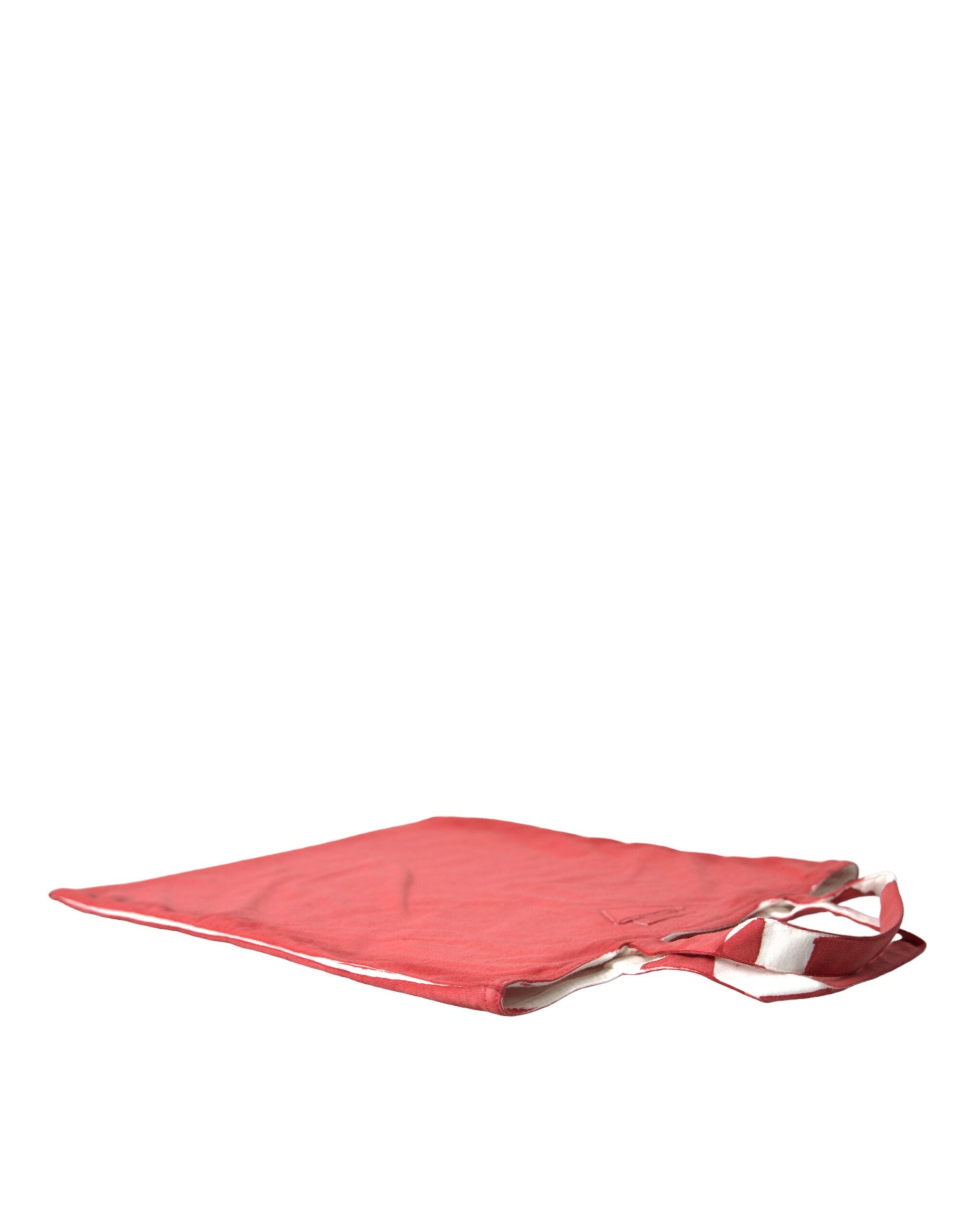 Bolso tote elegante de tela roja y blanca de Prada