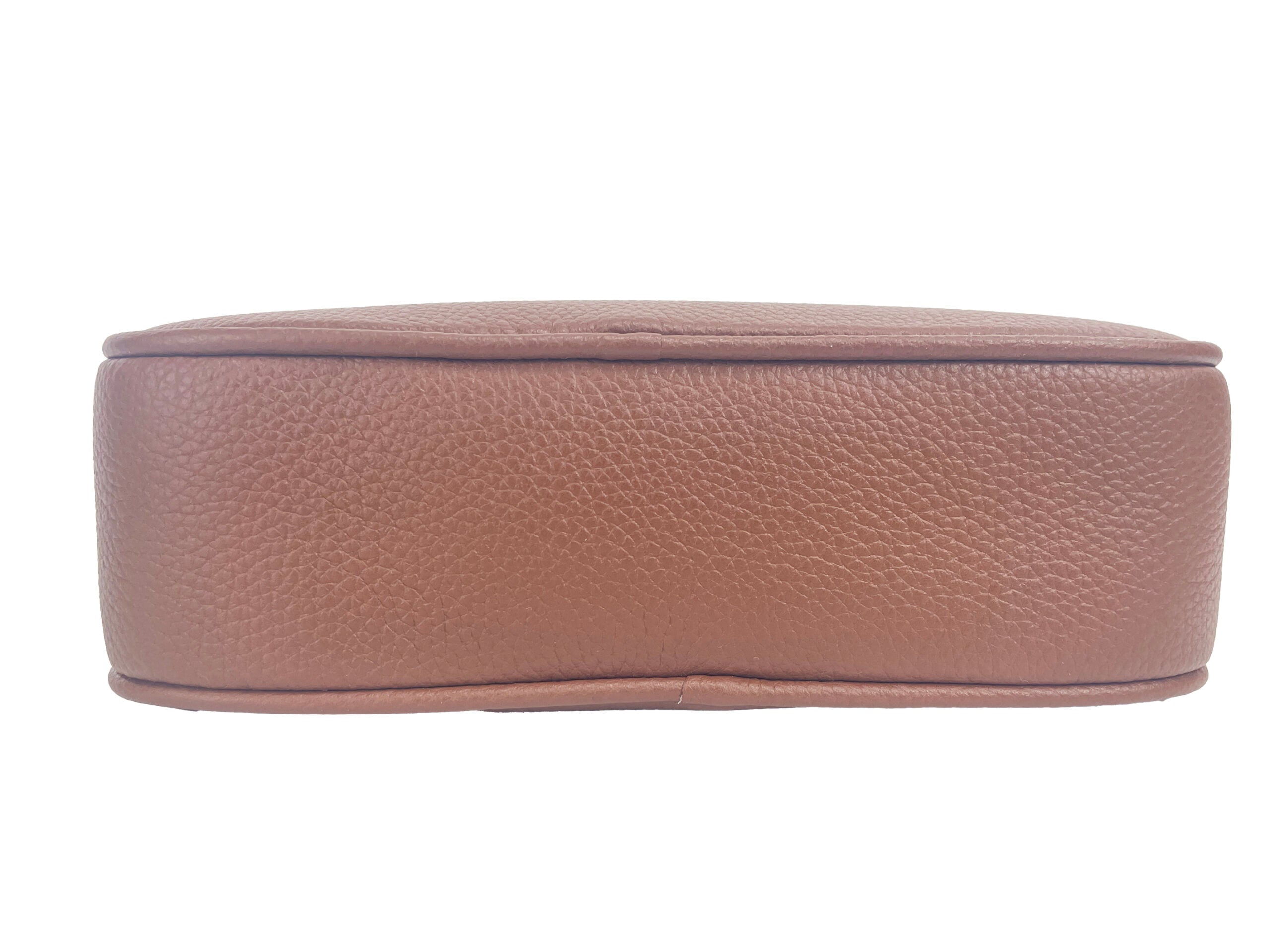 Bolso bandolera pequeño Burberry de piel color canela con cámara y logotipo TB