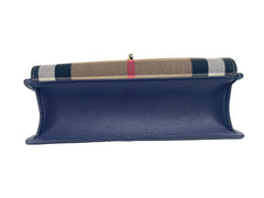 Bolso bandolera pequeño de piel con cuadros azul Regency Macken de Burberry