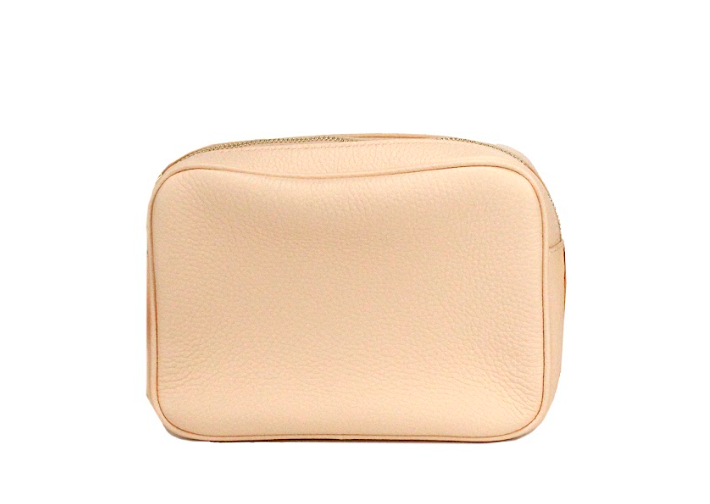 Bolso bandolera pequeño para cámara de piel granulada en color rosa melocotón de la marca Burberry