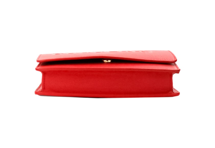Bolso bandolera pequeño de piel lisa con logotipo grabado en rojo Hampshire de Burberry