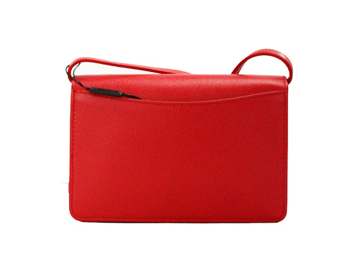 Bolso bandolera pequeño de piel lisa con logotipo grabado en rojo Hampshire de Burberry