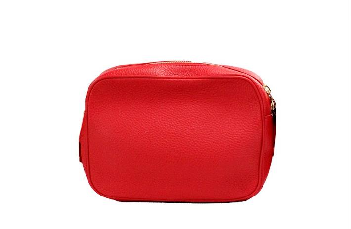 Bolso bandolera pequeño para cámara de piel granulada en rojo brillante de la marca Burberry