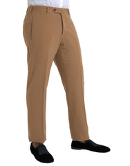 Pantalones de vestir rectos de cachemir beige Prada para hombre