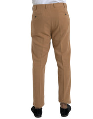 Pantalones de vestir rectos de cachemir beige Prada para hombre