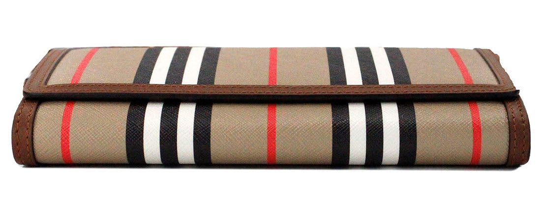 Bolso bandolera Burberry Hannah Icon Stripe Archive de lona electrónica en color tostado