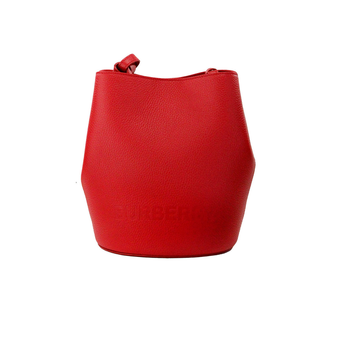 Bolso bandolera tipo cubo Burberry Lorne pequeño de piel granulada roja