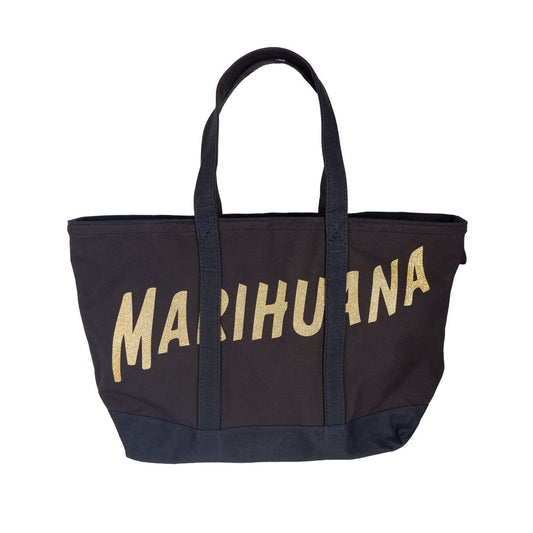 Bolso de hombro elegante de algodón negro Palm Angels