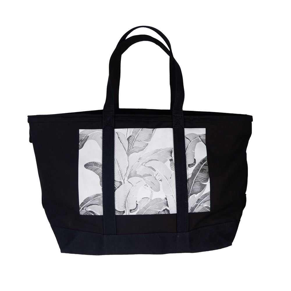 Bolso de hombro elegante de algodón negro Palm Angels